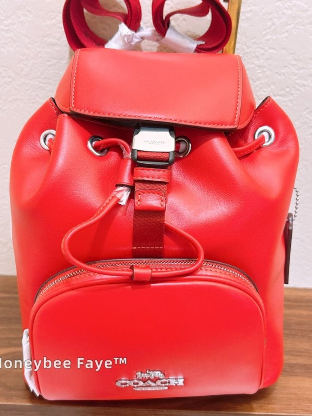 NWT Coach Pace Backpack In Signature Canvas/ leather red